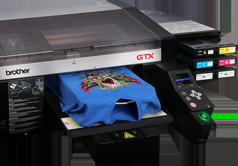 Direct-to-garment production imagery from the Blast Ink website