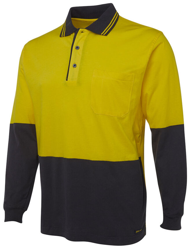 Hi Vis L/S Cotton Polo Thumbnail